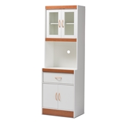 Baxton Studio Laurana Modern and Contemporary White and Cherry Finished Kitchen Cabinet and Hutch
